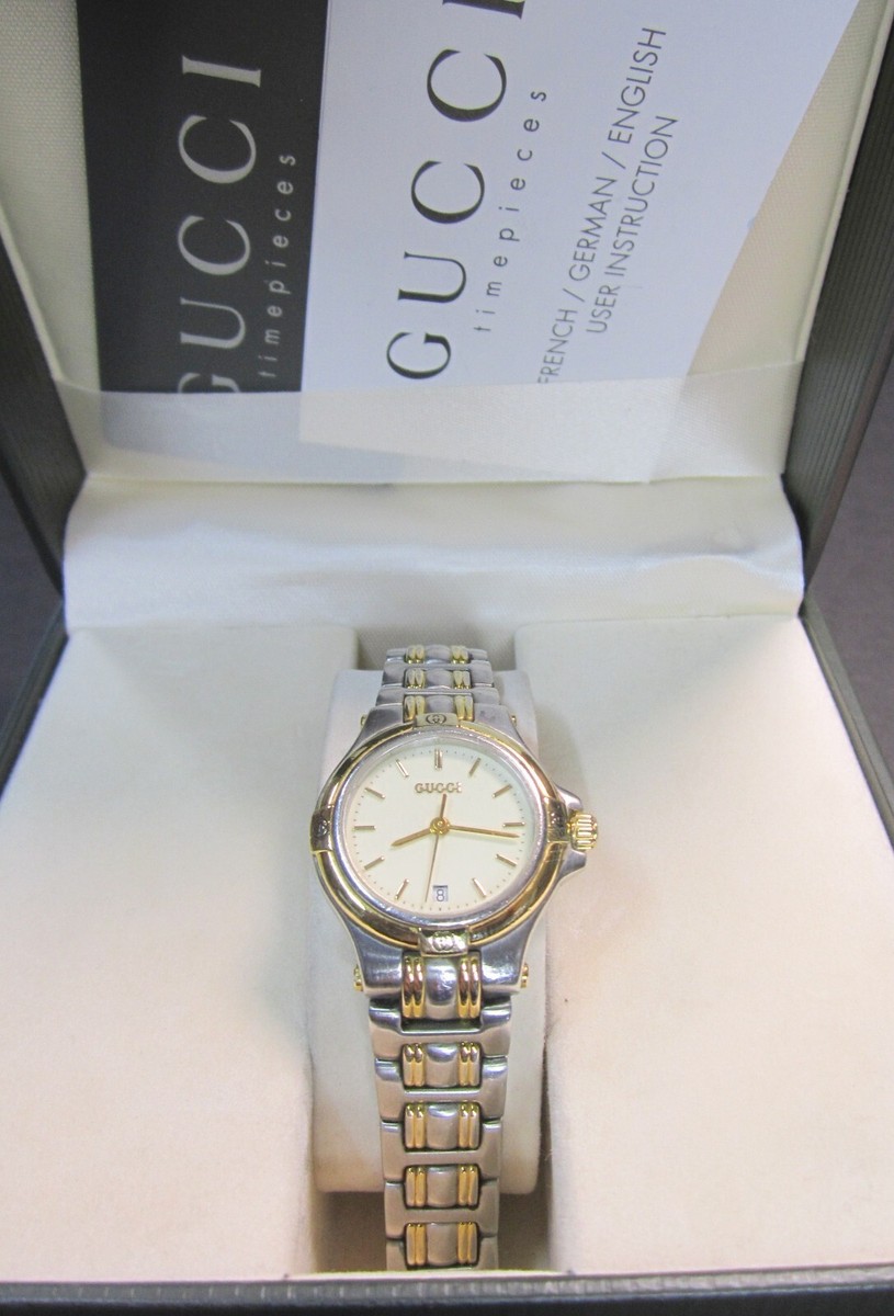 GUCCI 9040L 25mm White Gold Silver Women's Quartz Vintage GUCCI 9040L 25mm White Gold Silver Women's Quartz Vintage