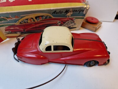 Rare auto mécanique filoguidé en boite Wamoo jouet ancien en tôle Joustra | eBay