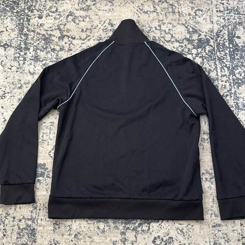 Le Tigre The Classic track jacket Logo Embroidered size XL black blue trim zip - Picture 8 of 14