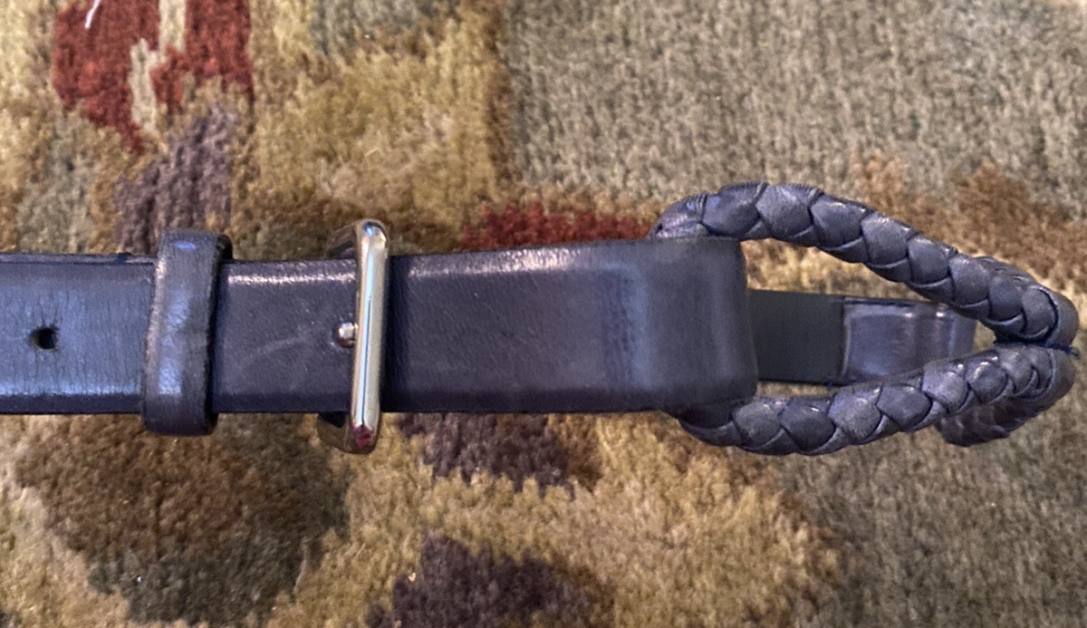 Jil Sander Italy Blue Leather Braided Belt 90/36 Rare | eBay