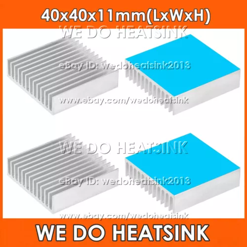 40x40x11mm White Extruded Heat Sink Cooler Radiator With Thermal Adhesive Tapes