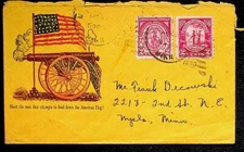 American Flag Military Cannon 1930 Postal Cover Don't Haul Down The Flag