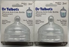 Dr. Talbot's Silicone Anti-Colic Bottle Replacement Nipples 3 M Medium Flow