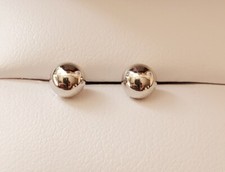 14K White Gold .50mm Ball Post Earrings