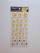 Pok mon Pikachu 4 Size Sticker Sheet   Kamio Japan Pocket Monster Sticker