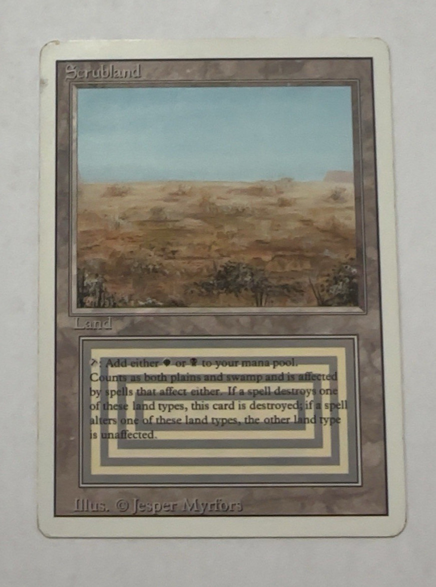 1994 MTG Magic The Gathering Revised Edition Scrubland MP