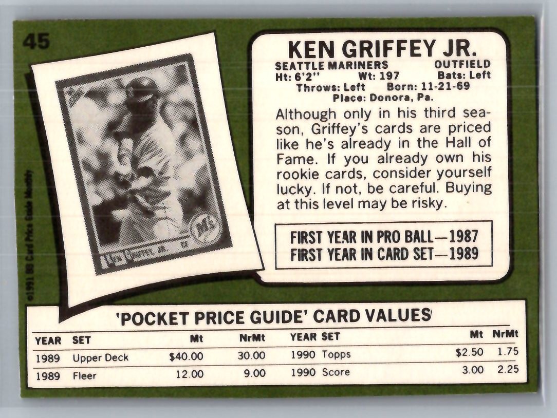 1991 SCD Baseball Price Guide #45 Ken Griffey Jr.