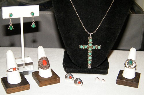 Vintage feines SÜDWEST INDIANER 925 STERLING SILBER SCHMUCK KONVOLUT schön! - Bild 1 von 20