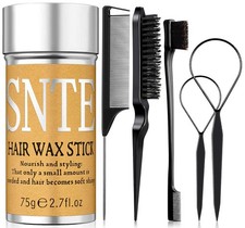 Hair Wax Stick - Slick Back Brush Set 6Pcs, 2.7 Ounce, Black