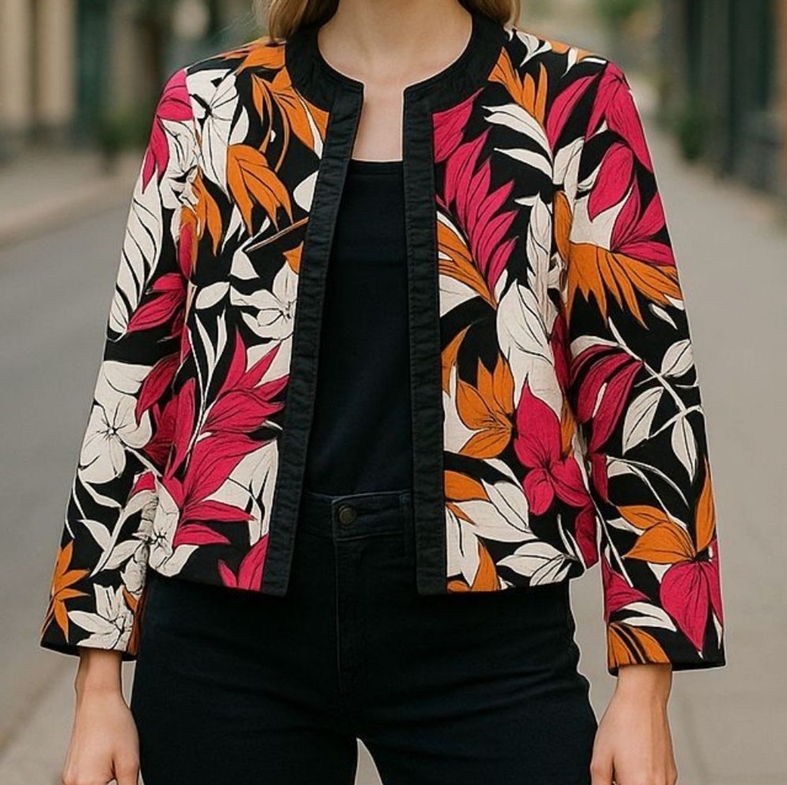 Birch Hill Blazer Jacket Size Medium Floral lined