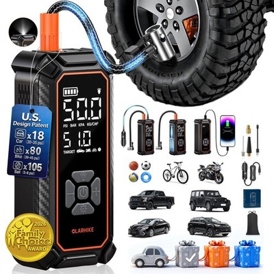 Tire Inflator Portable Compressor, Lightning-Fast Inflation, Dual Power - 600...