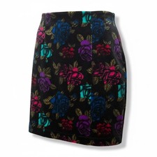 Betsey Johnson Vintage Floral Velour Pull-On Skirt  Size P