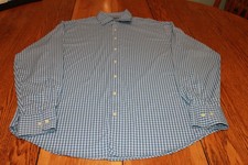 Peter Millar Shirt Mens XL Blue Gingham Plaid Button Down Summer Comfort Golf