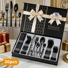 30x Cutlery Dinner Set Solid Stainless Steel High Tableware Fork Tea Spoons Tool