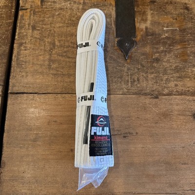 Fuji Kimono Jiu Jitsu Belt  White C1 Fuji Premium Cotton Blend