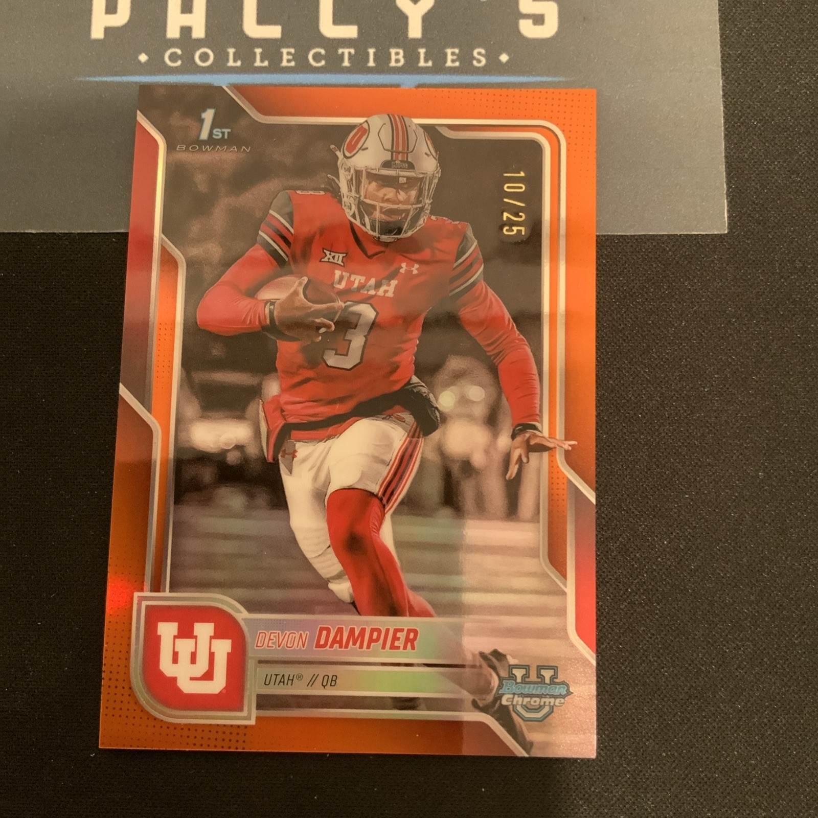 Devon Dampier 2025 Bowman U Chrome 1st Orange Refractor /25 Utah #3