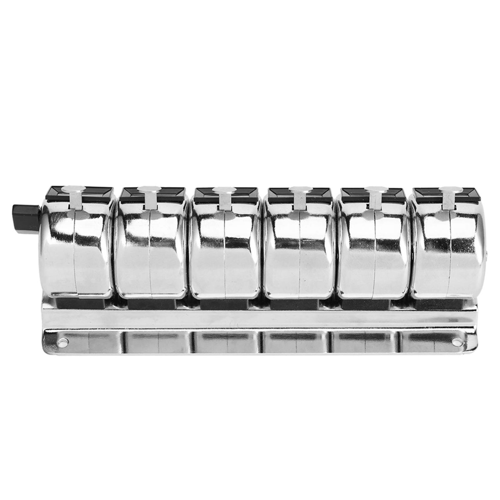 Mechanical Counter Metal Manual Clicker 4&8209;Digit Conjoined 6 Units Stainles