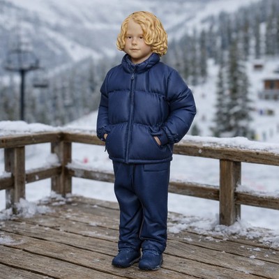 Junior Alpine Tourist in Puffer Jacket | Resin Figur