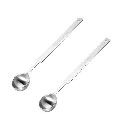 2pcs stainless steel measuring spoons 5 ml metal dosing spoons graduated meta...