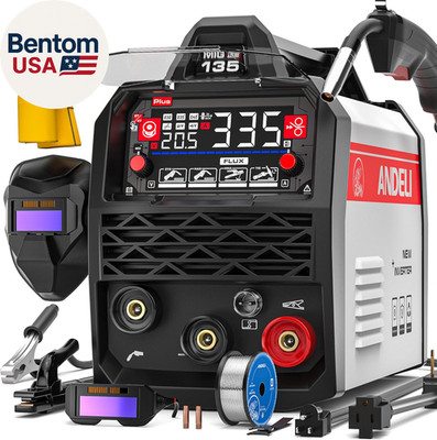 135A MIG Welder 110V/220V, 4-In-1 PULSE Flux Core Mig/Lift Tig/Stick Gasless MIG