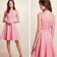 Maeve Claribel Dress size 0 Pink Floral Jacquard Fit & Flare Wedding Shower