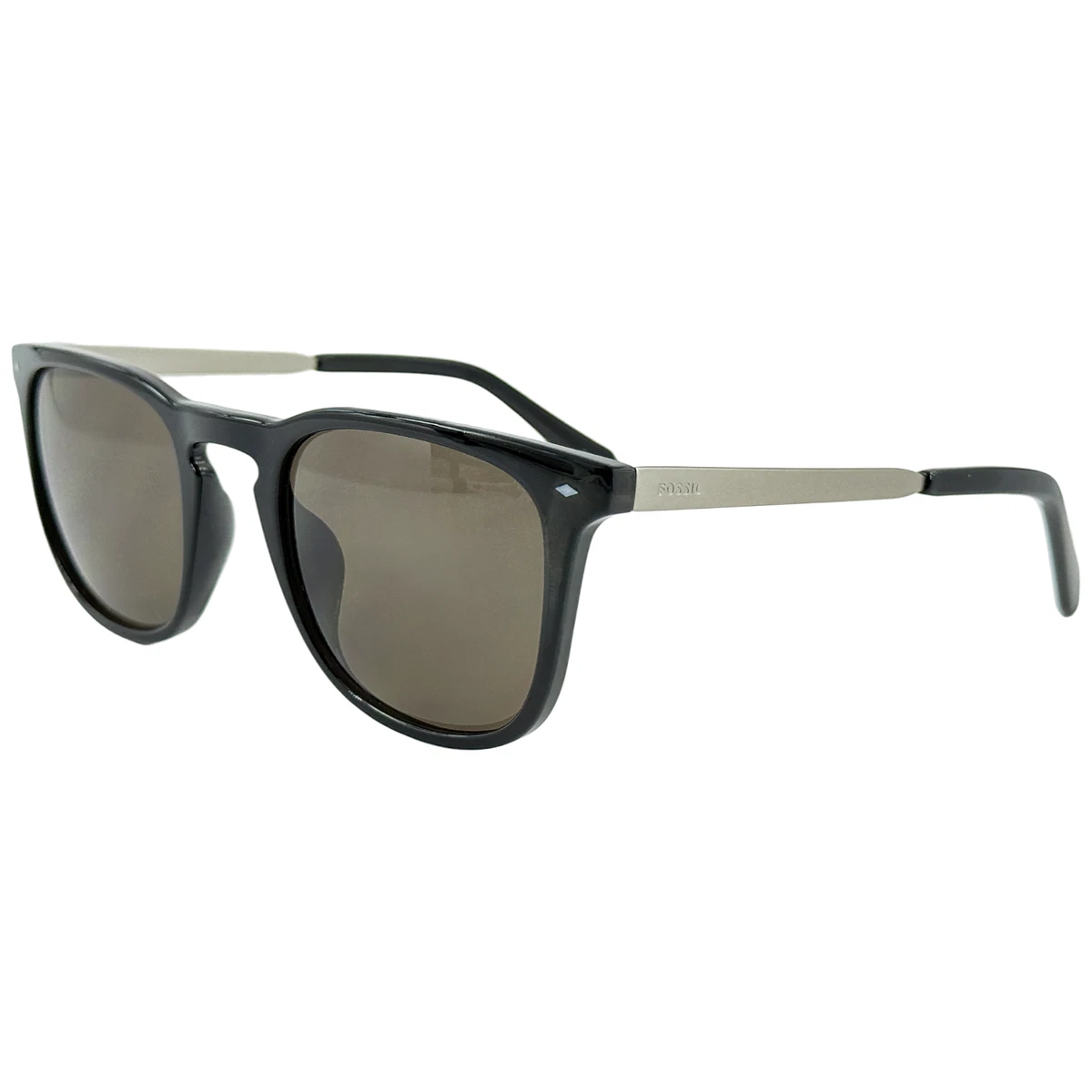 Fossil Black Square Sunglasses New With Case 3135 Unisex Fossil Square Sunglasses Matte Black Frame Solid Gray Lens  main image 4