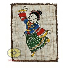 Chinese Folk Art Wall decor Hanging Batik Tapestry - Miao Ethnic Dancing Girl