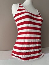 Women's Striped Vest Top Red and White Size 10 New Without Tags