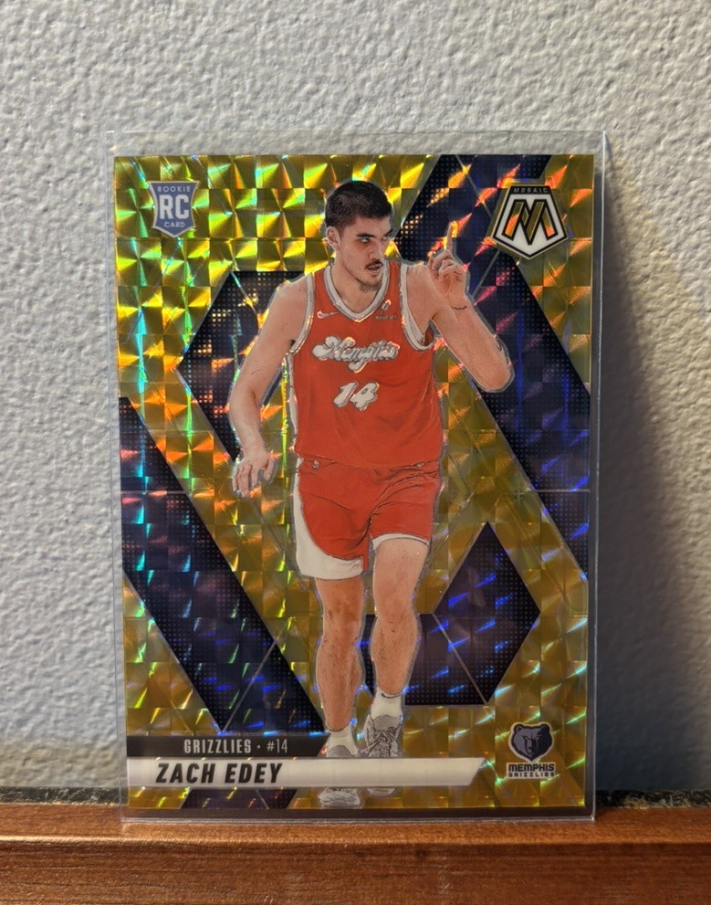 2024-25 Panini Mosaic Zach Edey rookie card Yellow Reactive Mosaic Prizm #248 🔥