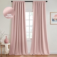 MIULEE 100 Blackout Curtains 90 Inch Long 50"W x 90"L Pack of 2 , Baby Pink