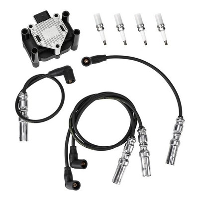 Zündspule Zündkabel Set für 1.6 74+75kW AUDI A3 A4 VW Golf 4 5 Caddy Passat 3B6