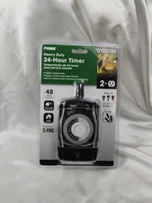 Prime Heavy Duty 24-Hour Timer with 2 Grounded Outlets~New In Package!!!!