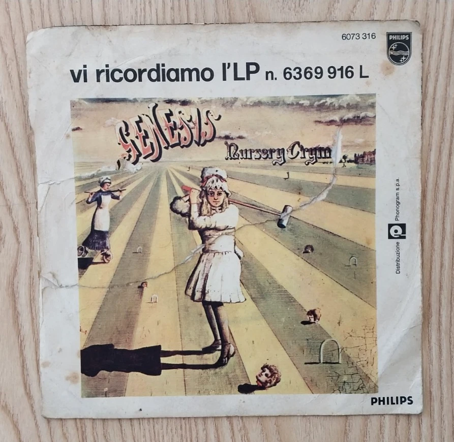 Genesis Happy The Man / Seven Stones 1972 Single 7" 45 RPM Phillips Italy Import - Image 3 of 4