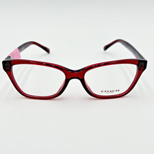 Coach HC6196U 5713 Eyeglasses Frame Womens Transparent Red Cat Eye 52 16 140