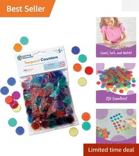 Transparent Counting Chips Set of 250 - Enhance Learning  Play for Ages 5 