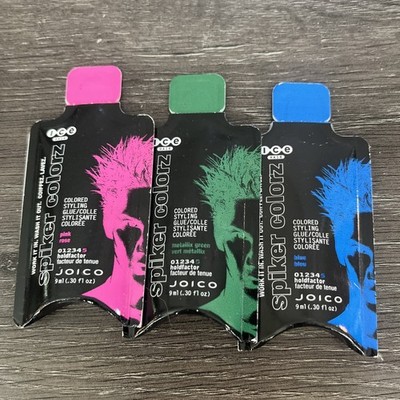 (3 PACK) ICE Hair Spiker Colorz Colored Styling Glue blue,green,pink .30 oz new 
