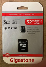 Gigastone Prime Series 32GB microSDHC UHS-I Memory Card with Adapter