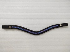 Blue  Purple Sparkly horse browband Crystal snap Horse Leather For Bridle.