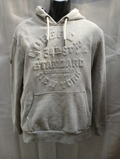 Superdry Grey Hooded Embossed Pullover Jumper- L