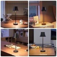 Upxnbor Led Tischlampe Kabellos Akku 3-Stufig Dimmbar IP54 Schwarz