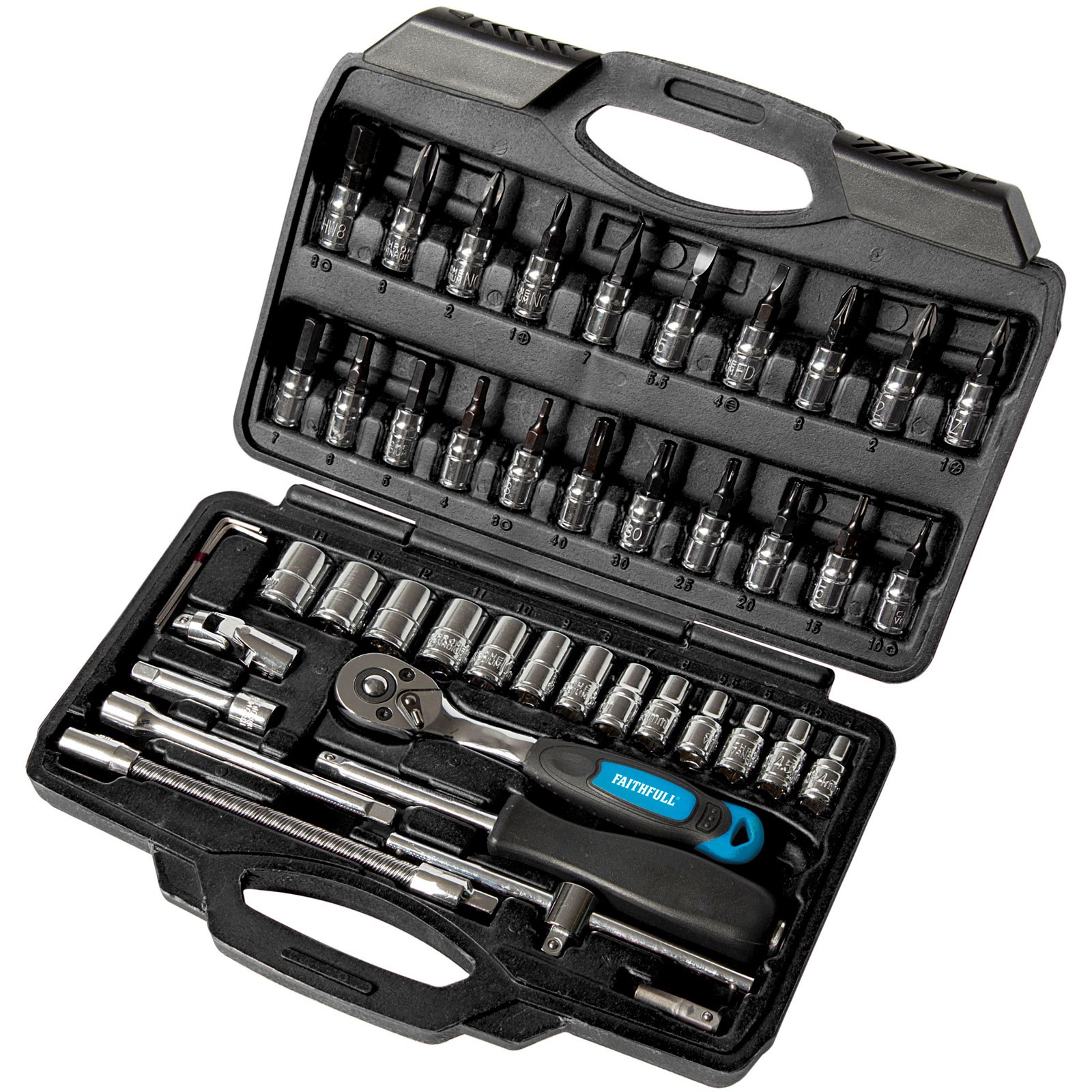 Faithfull 1/4in Socket Set, 46 Piece