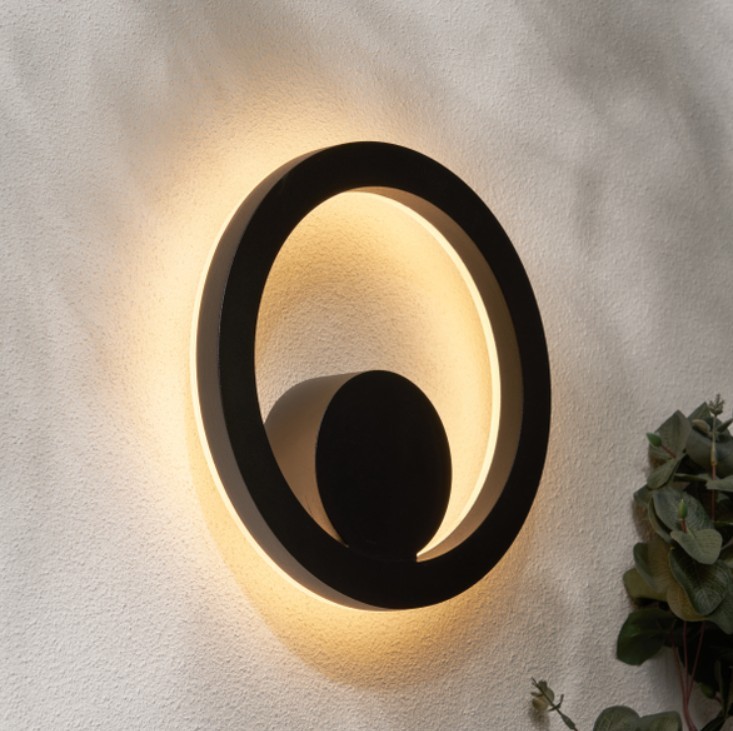(W10.2) 44251-BLK - Eclipse 12W LED Circular Wall Light - Black