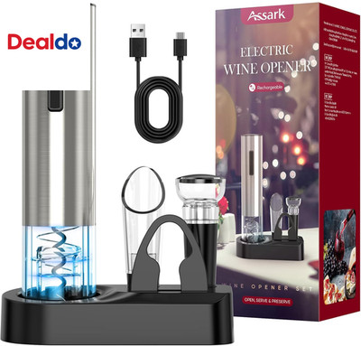 Electric Wine Opener,Rechargeable Automatic Wine Opener Corkscrew Opener Set wit