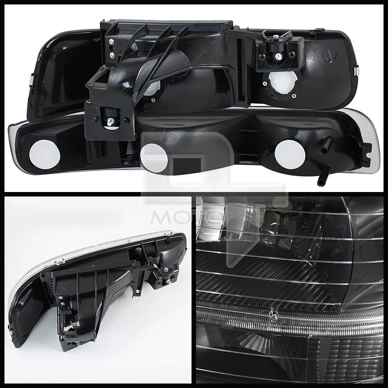 Faros negros para Chevy Suburban 1500 2500 Tahoe 2000-2006 + luces traseras LED lámparas Foto 3 de 4