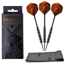 FALCON™ Coated BRASS Darts Set 22g Barrels Shafts Flights + Wallet BRITISH MADE