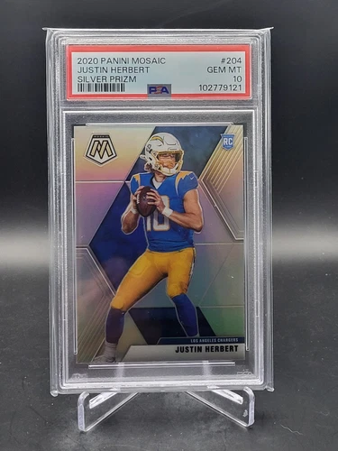 2020 Panini Mosaic - Rookies Silver Prizm #204 Justin Herbert (RC) PSA 💎 10 🔥 
