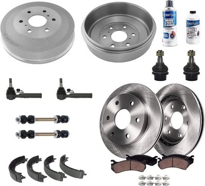 Front & Rear Ball Joints Brake Pads Rotors for 2009-2013 Chevrolet