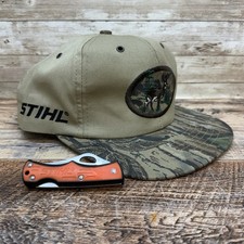 Vintage Stihl Deer Buck Camo Trucker Hat Snapback W/Folding Knife Embroidered