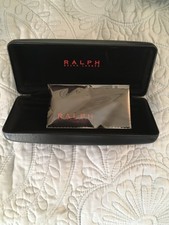 NEW RALPH LAUREN LARGE SUNGLASS-EYEGLASS BLACK HARD CLAMSHELL CASE CLOTH