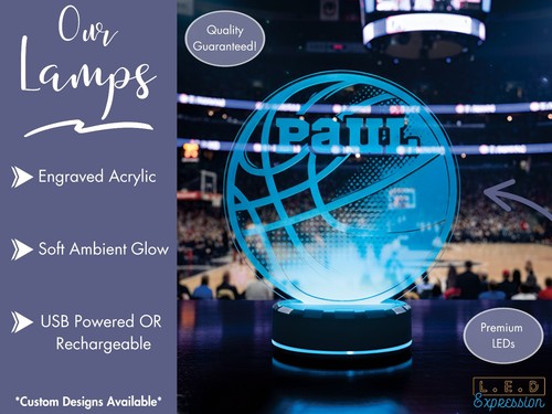 Personalisiertes Basketball Nachtlicht - Individuelle LED Lampe mit Namen für Fan Geschenk - Bild 2 von 9